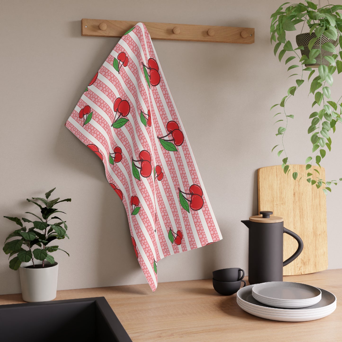 Cherry Tea Towels (cotton, poly)