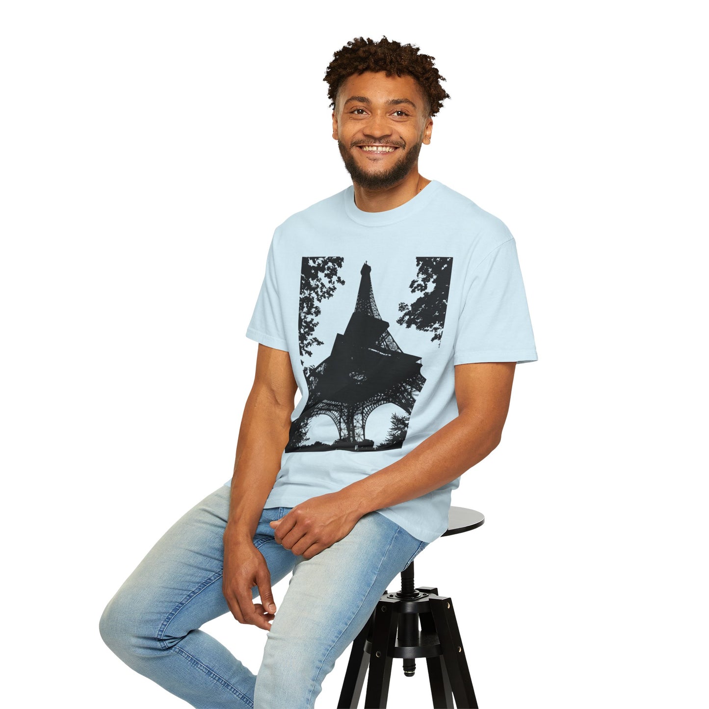 Eiffel Tower Unisex Garment-Dyed T-shirt