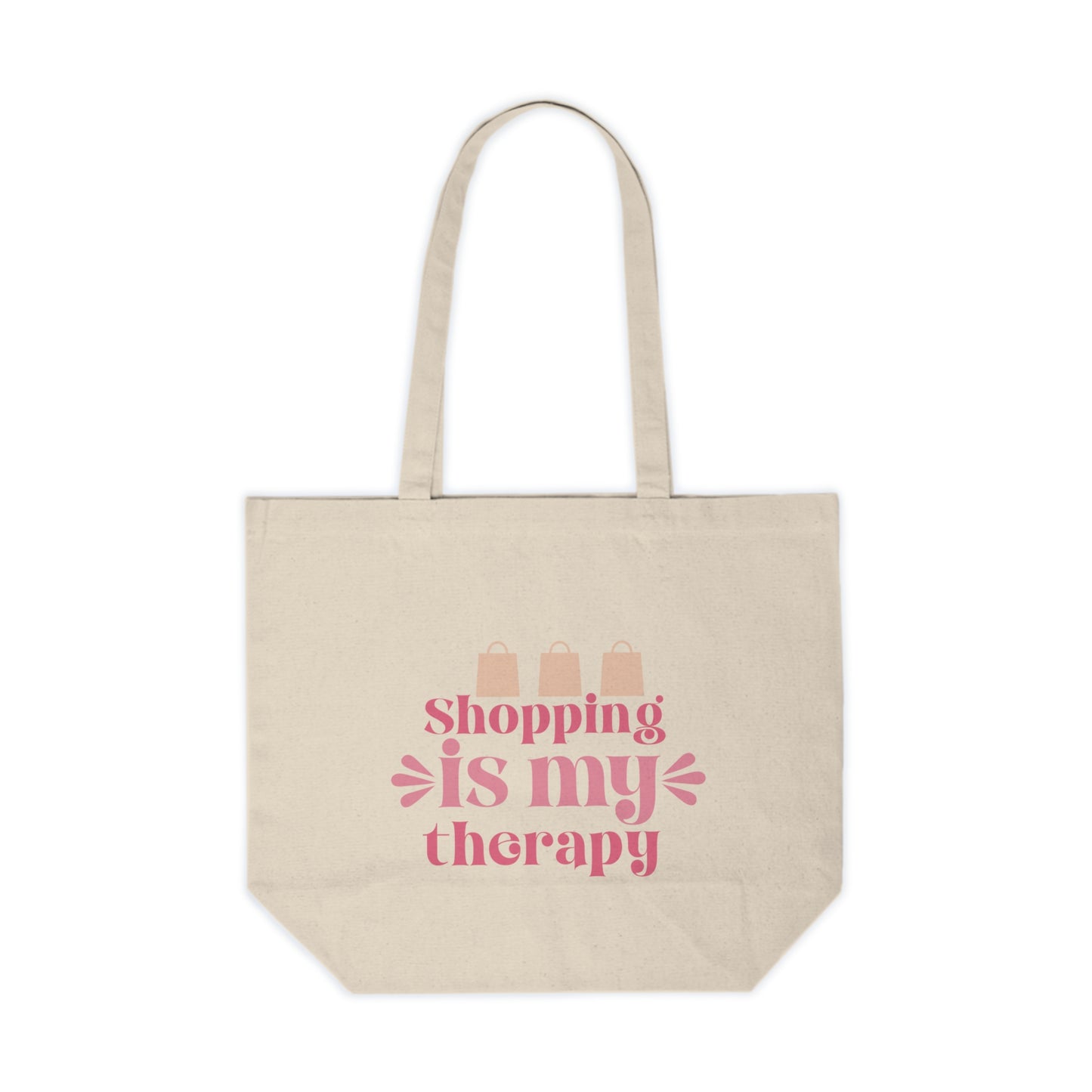 Shopping Is My Therapy Canvas Shopping Tote