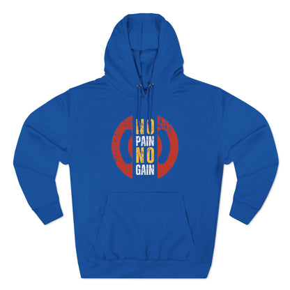 No Pain No Gain Men's Three-Panel Fleece Hoodie