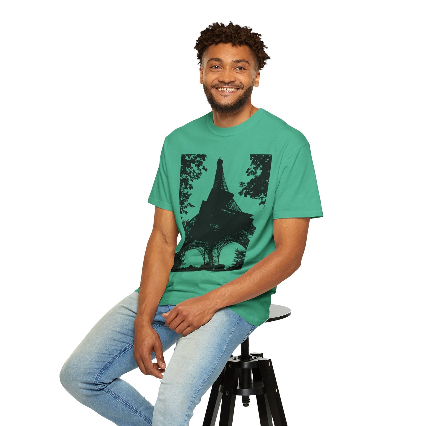 Eiffel Tower Unisex Garment-Dyed T-shirt