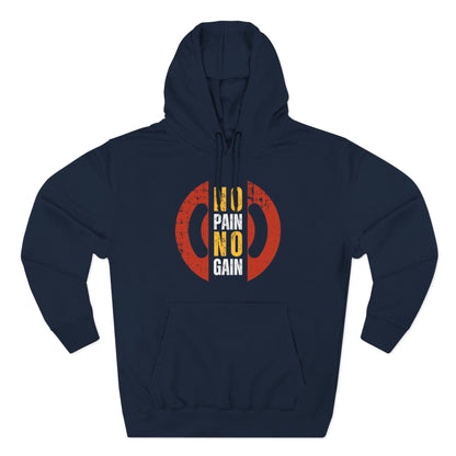 No Pain No Gain Men's Three-Panel Fleece Hoodie