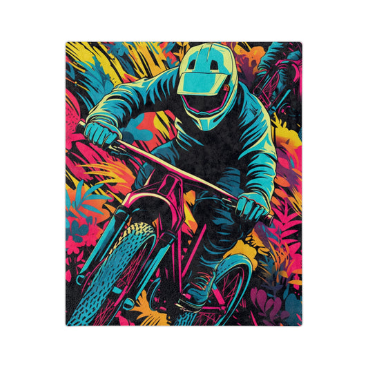 BMX Racing Velveteen Microfiber Blanket