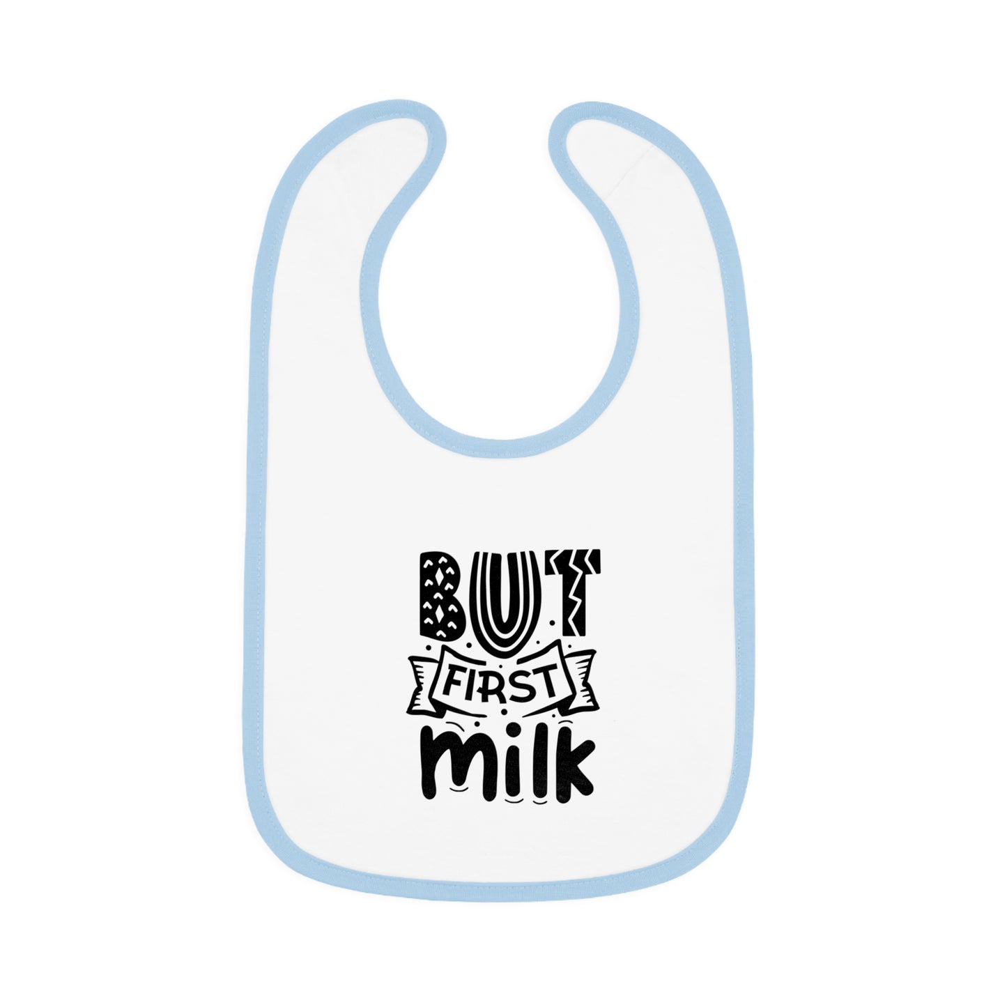 But First Milk Baby Contrast Trim Jersey Bib