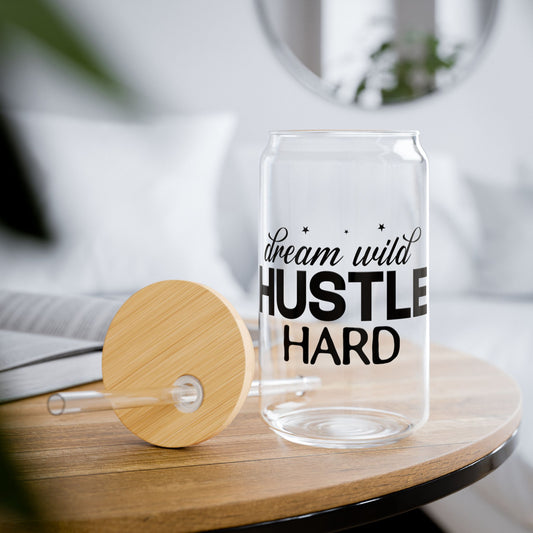 Dream Wild Hustle Hard Sipper Glass, 16oz